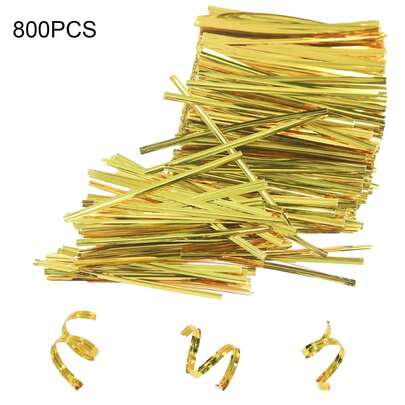 800pcs Solid Color Twist Tie,4 Inches Twist Ties For Bags,Metallic Gold PVC Sealing Tie,Twist Ties For Plastic Bags,Reusable Bread Ties,Sealing Tie,Gold Twist Ties,Twisty Ties For Candy Bag, Wedding, Party, Gift Bags,Food Bag Food Box,Chocolate,Biscuit,Coffee Bags, Popcorn Bags,Snacks, Cake Pops, Party Supplies