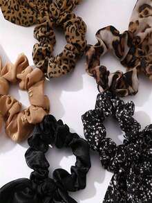 5 dây buộc tóc ruy băng mềm mại phong cách cổ điển mùa thu/đông, dây buộc tóc đuôi ngựa kiểu Pháp, dây buộc tóc tai thỏ thắt nút bằng vải, phụ kiện tóc đơn giản và thanh lịch, dây buộc tóc thời trang nữ - Nhiều màu - Xem 5