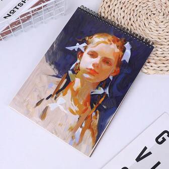 A4 素描本/绘画本，120克，30张，1本，4种图案，卡通绘画本，儿童涂鸦绘画本，创意素描本，卡通封面素描本