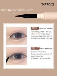 VEECCI 双头凝胶眼线笔巧克力系列，防晕染、防水、防汗，持久不脱妆，丝滑流畅，新手友好 - G01 Classic Brown - 查看 9