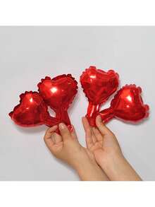 50pcs 5-Inch Red Heart Shaped Foil Balloons For Valentine's Day, Birthday, Wedding, Anniversary, Party Decoration - Multicolor - View 8