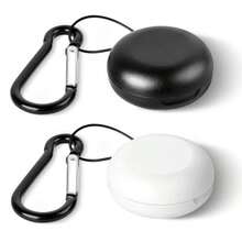 Giantree 2pcs Earplug Cases Round Potable Ear Plug Holder With Keychains Potable Mini Storage Case For Business Trip Storage Earbuds Trinkets Pills Black + White - As Pic - View 1