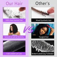 Uveous 12A Curly Wave Bundles Human Hair Raw Kinky Curly Human Hair Bundles 20 20 20 Inch Natural Black Ultra Soft Afro Raw Remy Hair Extensions - Natural Black - 查看 9