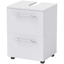 HOMCOM Bathroom Cabinet, Vanity With Sink And Drawer, Compact, Made Of Chipboard, White On Site - 1 - 查看 1