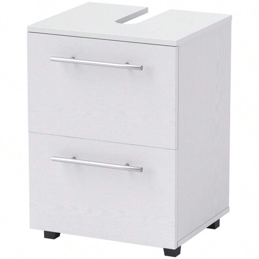 HOMCOM Bathroom Cabinet, Vanity With Sink And Drawer, Compact, Made Of Chipboard, White On Site - 1 - 查看 1