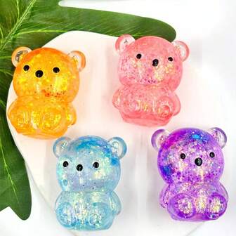 8 piezas de juguetes Squishies con forma de oso para el Día de San Valentín, con destellos, brillos y resplandores, regalos de fiesta para niños, lindos y bonitos, para recompensas en el aula, relleno de bolsas de golosinas, regalos del Día de San Valentín, variedades surtidas