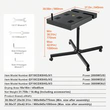 Secadora flash , secadora flash de 18 x 18 pulgadas para serigrafía, secadora de serigrafía de alta potencia con soporte de altura ajustable, rotación de 360°, base en forma de X, máquina de curado de camisetas de acero - 18 x 18 pulgadas - Ver 7