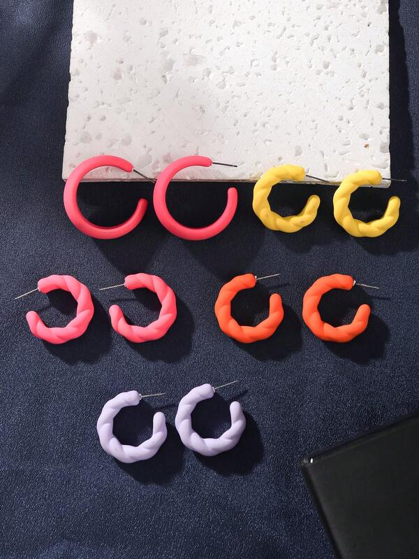 تصميم جديد عشوائي 5 أزواج/الكمية الصغيرة الجميلة أقراط الشاي الحليب أقراط نسائية للفتيات مجوهرات أذن للاستخدام اليومي