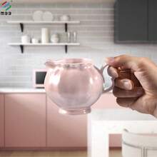 MBB 1 szt. 8-uncjowy ceramiczny mały dzbanek do śmietanki z uchwytem - mały dzbanek do mleka z cienkiej porcelany - ceramiczny pojemnik na śmietankę do kawy, mleka, sosów, sałatki, do mikrofalówki i zamrażarki, biały z perłowym szkliwem lub biały ze złotym rantem kubek do śmietanki do domu i kuchni