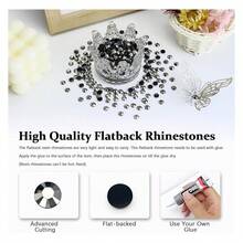 4500PCS Resin Flatback Rhinestone, 2mm 3mm 4mm 5mm 6mm Jet Hematite Flatback Rhinestones For Tumblers, Nails Art, Mugs, Bottles, Craft Dration, Loose Bling Glitter Gem Stone - 多色129 - 查看 2