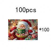 1pc/4pcs/6pcs Santa Patterned Placemats, Machine-Washable Rectangular Polyester Placemats, Table Guards, Heat-Insulating Placemats, Restaurant Table Decorations, Party Supplies, And Christmas Decorations Can All Be Given As Gifts