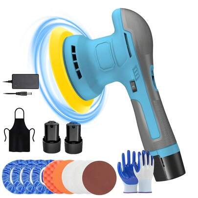 Polishing Machine, 12V, 125mm Polishing Pad, 6-speed Variable, Speed 5500rpm, Powerful Motor, 2 Large Capacity Batteries, Suitable For Car Polishing, Grinding, Car Detailing Tool, Vehicle Maintenance, Durable Highspeed Motor, Diy Car Care
