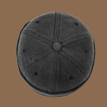 Berretto basco stile marinaio casual di moda in colore tinta unita, lavato in denim, unisex, antivento, adatto per autunno e inverno