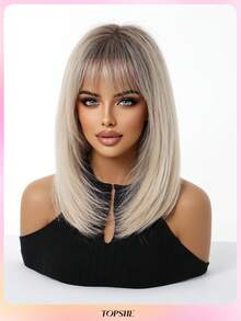 TOPSHE Blonde Ombre Synthetic Wig For Women Natural Looking Daily Party Wear Full Wig Daily Party Use Halloween Christmas Presents