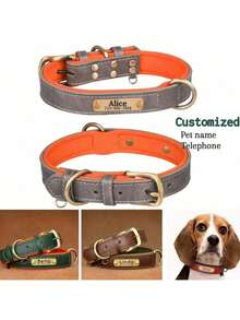 Collar de perro de cuero de PU personalizado, un regalo ideal para mascotas queridas, familia, amigos y amantes de las mascotas - Rojo - Ver 9