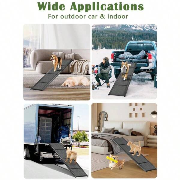 Ramp For Car, 160cm Folding Ramps For Large Dogs, Dog Stairs For Trucks, Cars And SUV, Supports Up To 250 Lbs (63'' L ...