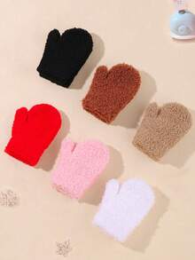 6 pares de guantes de felpa de moda, adecuados para niñas, niños y bebés. Guantes de felpa lindos que se pueden lavar a mano. Adecuado para uso diario. Hace mucho frío afuera. Un regalo misterioso preparado para una reunión familiar