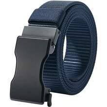 LionVII Ratchet Belts For Men Slide Belt With Automatic Buckle For Men Dress Adjustable Trim To Fit 2849" Waist [130cm L X 3.5cm W] - Navy Blue - View 1