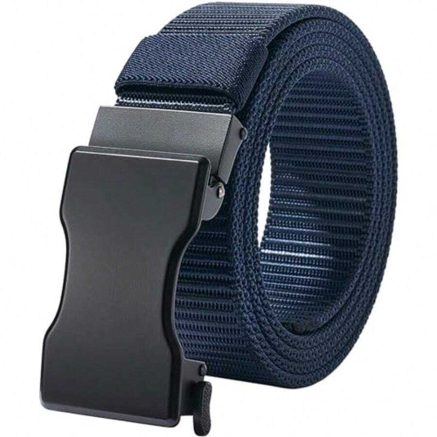 LionVII Ratchet Belts For Men Slide Belt With Automatic Buckle For Men Dress Adjustable Trim To Fit 2849" Waist [130cm L X 3.5cm W] - Navy Blue - View 1