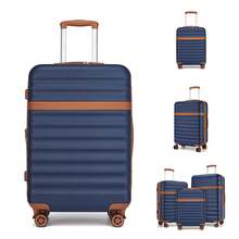 PP Hardshell Luggage 20 24 28 Inch Carry On Cabin Suitcase Expandable TSA Lock 360 Spinner Wheels Lightweight 3 Piece Set Check In Travel Holiday - Navy Blue - View 1
