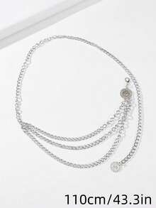 1 Peça Acessório de Corrente de Cintura Ajustável com Design de Retrato Vintage da Rainha e Girassol Sobreposto, Adequado para Vestidos e Vestidos Formais de Verão, Escola, Outono, Halloween