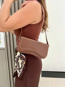 Women's Baguette Shoulder Bag - Camel - View 3