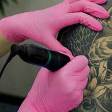 20/50/100pcs/Pack Disposable Rose Red Nitrile Gloves, Suitable For Embroidery, Manicure, Hair Styling, Painting, Dishwashing, Cleaning, Home Kitchen And Bathroom Cleaning. - Hot Pink - View 9