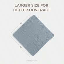 Toallas con Capucha para Bebé 2 Pzas, Grandes 81 x 81 cm – 6 Capas de Algodón Muselina 100% – Suaves y Absorbentes para Bebés, Niños y Niñas – Diseño Unisex(Azul Pacífico y Helecho Paquete de 2 - Bebé) - Multicolor - Ver 3
