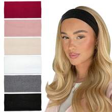 1pc Women's Non-Slip Thick Headband, Fashion Wide Elastic Headwrap, Soft Hair Band, Solid Color Casual Polyester Headband Winter Hair Accessories - Multicolor - View 1