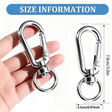 10/20pcs Metal Swivel Snap Hooks, Heavy Duty Durable Keychain Spring Snap Clips, Rotatable Detachable Clips For Paracord, Lanyards, Car Keys, Cameras, Wallets, DIY Keychain Crafts - Keychain - View 2