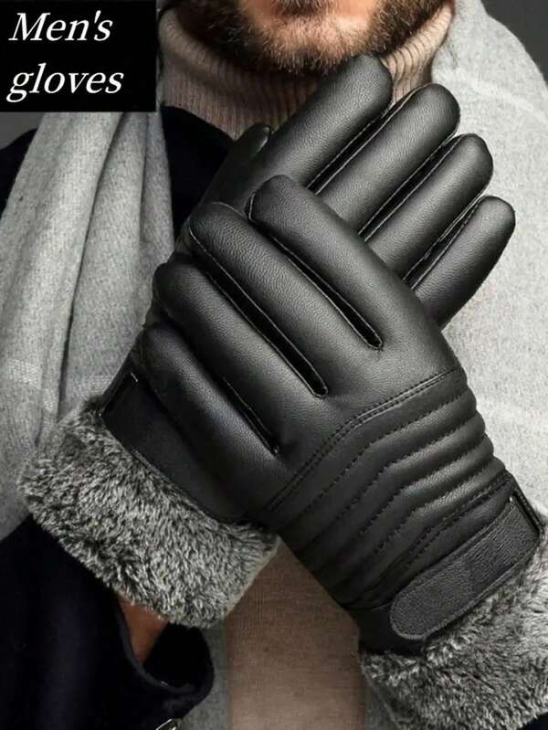 Men Winter And Leather Gloves