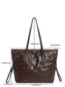 Fashionable Tote Bag For Women, High-Quality Large Capacity Commuter Bag, Niche Design Handbag - Coffee - View 2