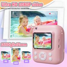 W&O Instant Print Camera Digital Camera With 3 Rolls Print Paper, 1080P HD Ditigal Camera 2.4 Inch Screen, Selfie Video Camera, USB Cable/Color Pen/Bag/ Included, Electronics,Small For Teens Students Seniors,Christmas, Halloween, Thanksgiving Gifts,Travel Essentials,School Essentials,School Supplies,Wedding Essentials - Máy ảnh in tức thì màu hồng - Xem 3