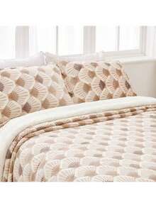 Edredón con Borrego Sherpa – Extra suave y cálido, con fundas incluidas - Albaricoque - Ver 4