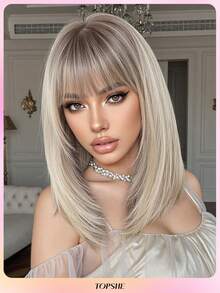 TOPSHE Blonde Ombre Synthetic Wig For Women Natural Looking Daily Party Wear Full Wig Daily Party Use Halloween Christmas Presents