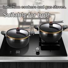 Senmeo 1-Piece Non-Stick Multi-Functional Stockpot - 26.49cm Large Capacity (Silver) | Christmas Family Cooking/Simmering Gift - White - View 8