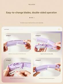 [Multifunctional Hair Trimming Product] 1pc Hair Trimmer For Home Use, Thinning And Shaping Adults, Women's Hair Trimming And Bangs Comb, 2-In-1 Scissors And Comb, Combs And Styles Hair Simultaneously, DIY Split End Trimming Comb - Precision Hair Clipper, Trims And Styles Split Ends, An Ideal Alternative To Hair Clippers - Multicolor - View 9