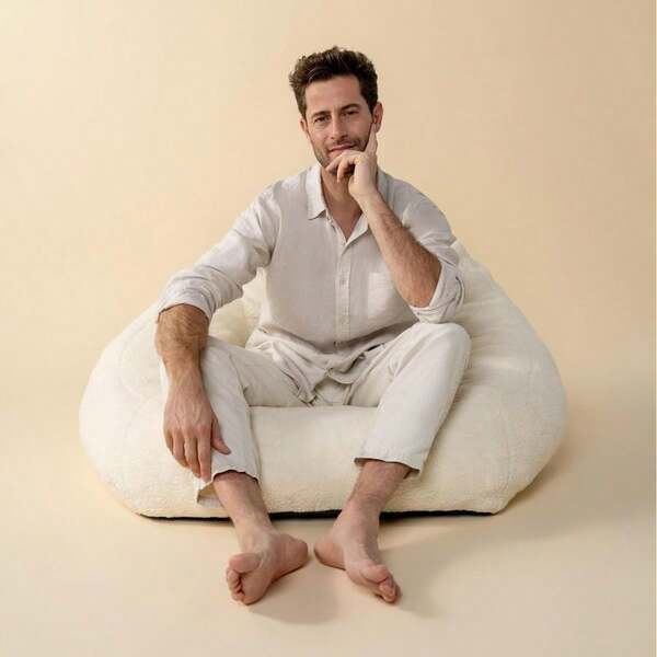 CO Sherpa Bean Bag With Filling, Luxury Oversized Lounge Chair, High-Density Sponge Filled Bean Bag Chair, Cozy ...