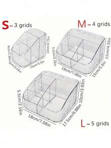 1pc Acrylic Remote Control Holder Caddy, Clear Desktop Organizer With Multi Compartments, For Living Room Coffee Table, Bedroom, Nightstand, Tissue Box Storage, Makeup Brushes Vanity Accessories Organizer, Thick Durable Plastic