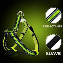 Arnes Correa Suave Ajustable Reflectante Mascotas Pequeñas - Verde - Ver 5