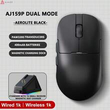 AJAZZ AJ159PRO/P/NL Series Wireless Gaming Mouse, Right-Handed Gaming Mouse. PAW3395/PAW3311, Lightweight, Long Battery Life, Gaming & Office Mouse, Rechargeable
