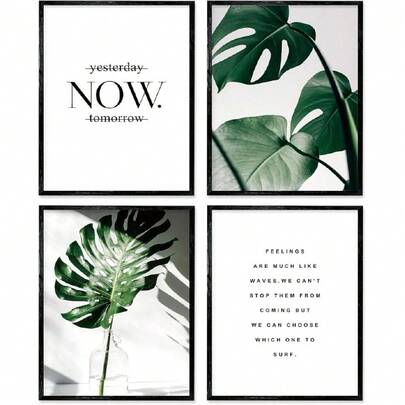 Póster botánico para dración de pared, impresiones motivacionales de pared, impresiones en lienzo de 8 x 10 puadas, sin marco, ju de 4,27660843