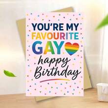 "You're My Favourite Gay" Happy Birthday Card - Vibrant Rainbow Design For Adult LGBTQ+ Celebrations (With Envelope) - Multicolor - View 13