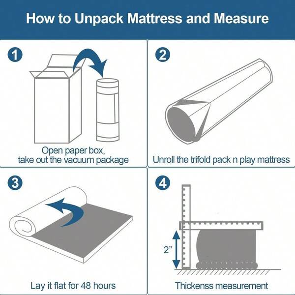 Cot Mattress, Cot Mattress Foldable Portacot Mattress With Removable Zipper Cover And Carrying Bag, Waterpro...