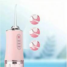 Irrigador Bucal Portátil Traje Limpiador Dientes Eléctrico Quanna Con3 Modes & 4 Nozzle IPX7 impermeable Portable Design Extraíble y Lavable inalambrica USB recargable Capacidad - Multicolor - Ver 6