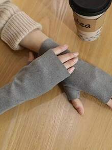 1 双德国天鹅绒触屏手套 - 冬季保暖半指露指手套，兼容智能手机，弹性腕部和柔软掌面，适用于智能手机/平板电脑，可通过智能手机操作，适合休闲户外/办公使用（不含羽毛） - 彩色 - 查看 6