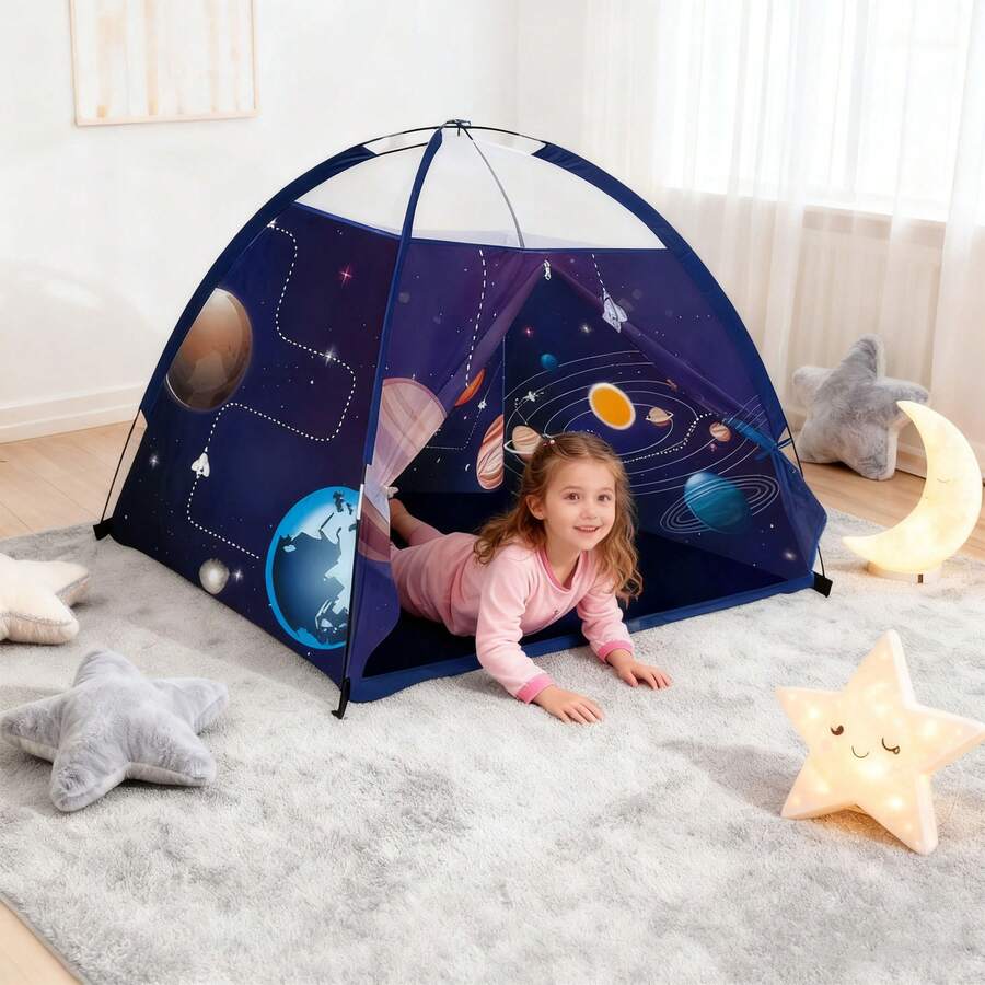 Abulun Space World Tent Galaxy Dome Kids Tent, An Imaginative Family Tent For Boys And Girls - Astronaut Space For Indoor And Outdoor Fun, The Perfect Gift For Children. - Blue - View 1