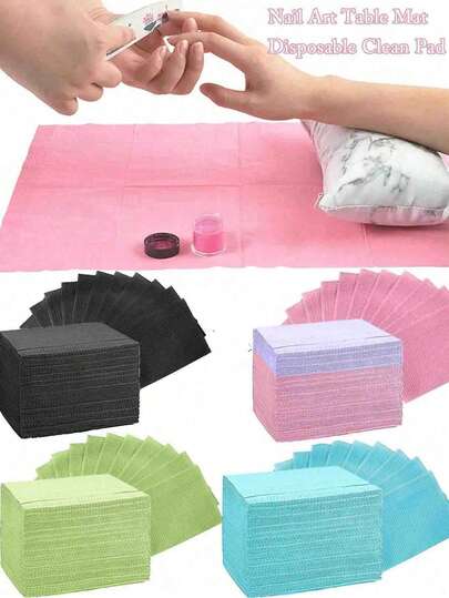 Waterproof Disposable Nail Art Table Mats ,Disposable Nail Art Desk Mats, Disposable Table Mat Nail Art Waterproof Nail Paper Towels Clean Pads 3 Lays Protection Manicure Napkins, Nail Art Mat Paper Sheet, Waterproof Nail Tips Art Paper For Home Salon