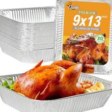 Gladify Aluminum Foil Pans 9x13 Disposable Baking Pans 30 Pack Heavy Duty Half Size Tin Foil Trays For Steam Table Roasting Cooking Heating Freezing Food1 - Bạc - Xem 2