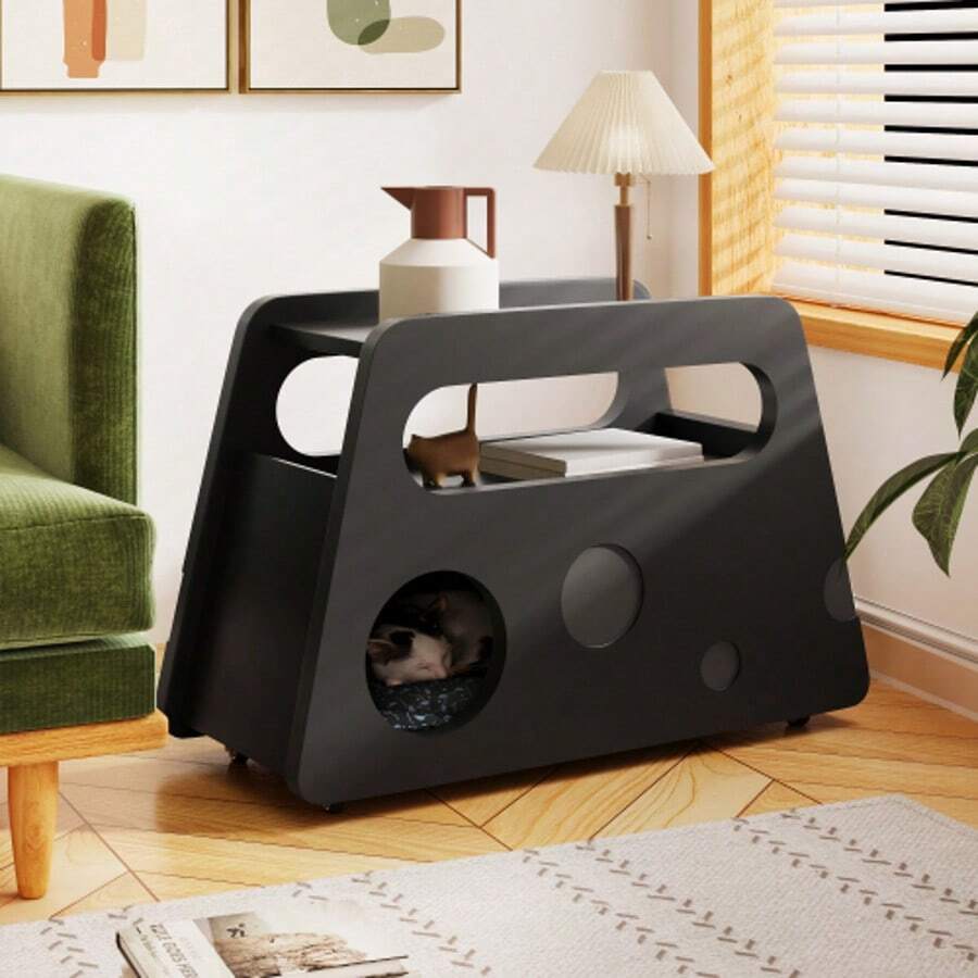 Sideboard,  (81x33x51,5 Cm) - Black - View 1